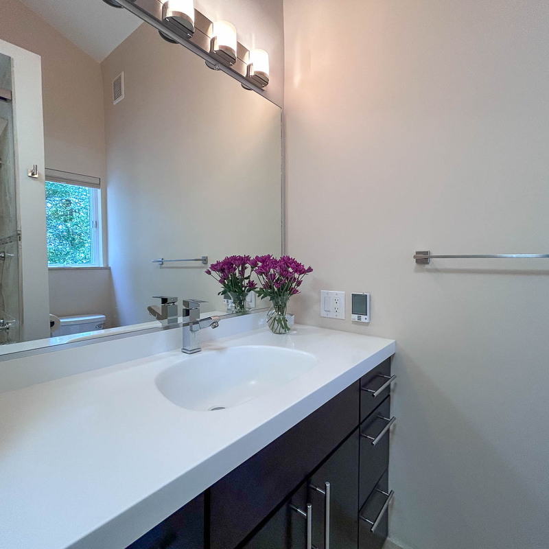 custom sink and cherry cabinetry